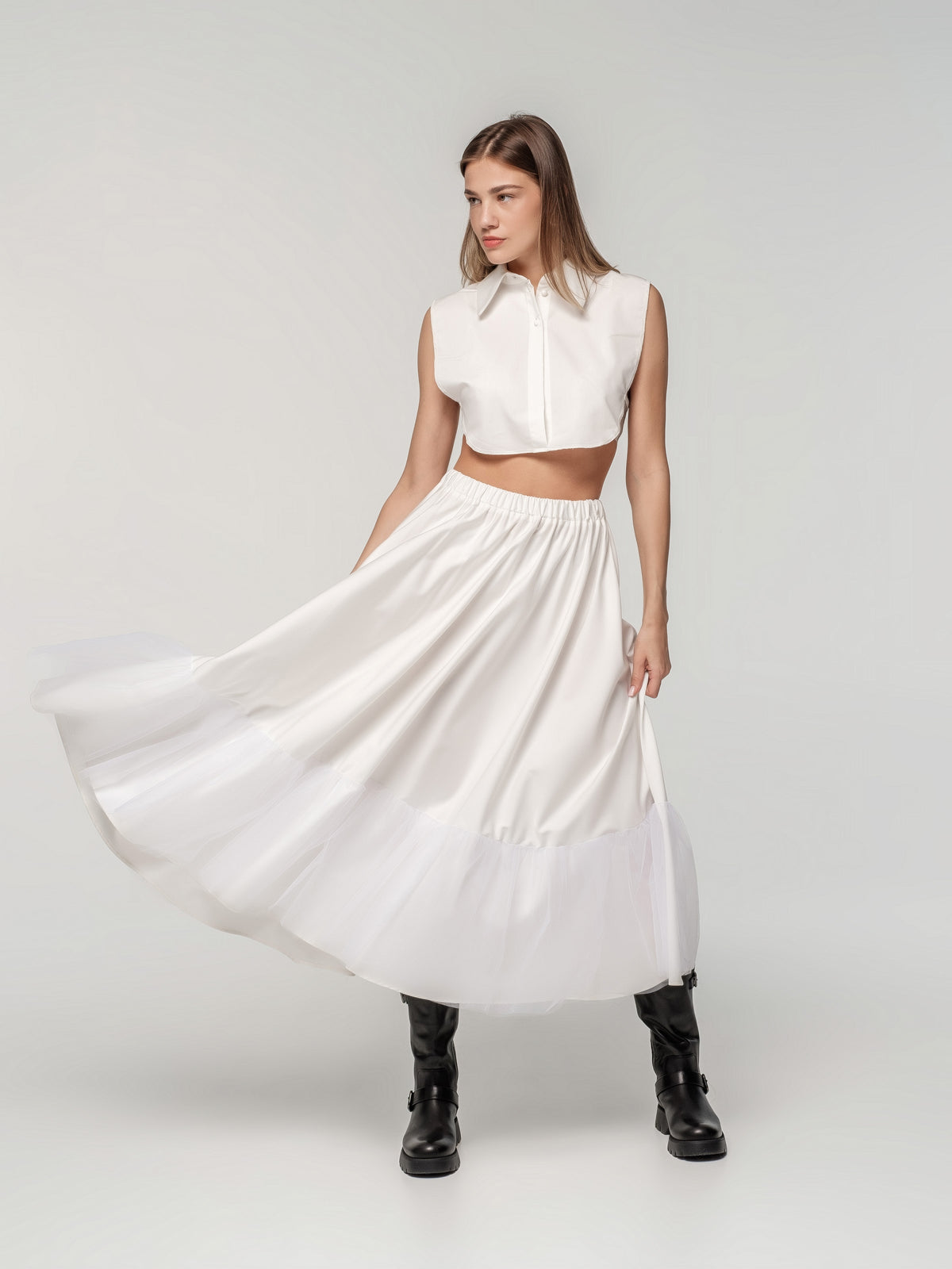 White underskirt with tulle