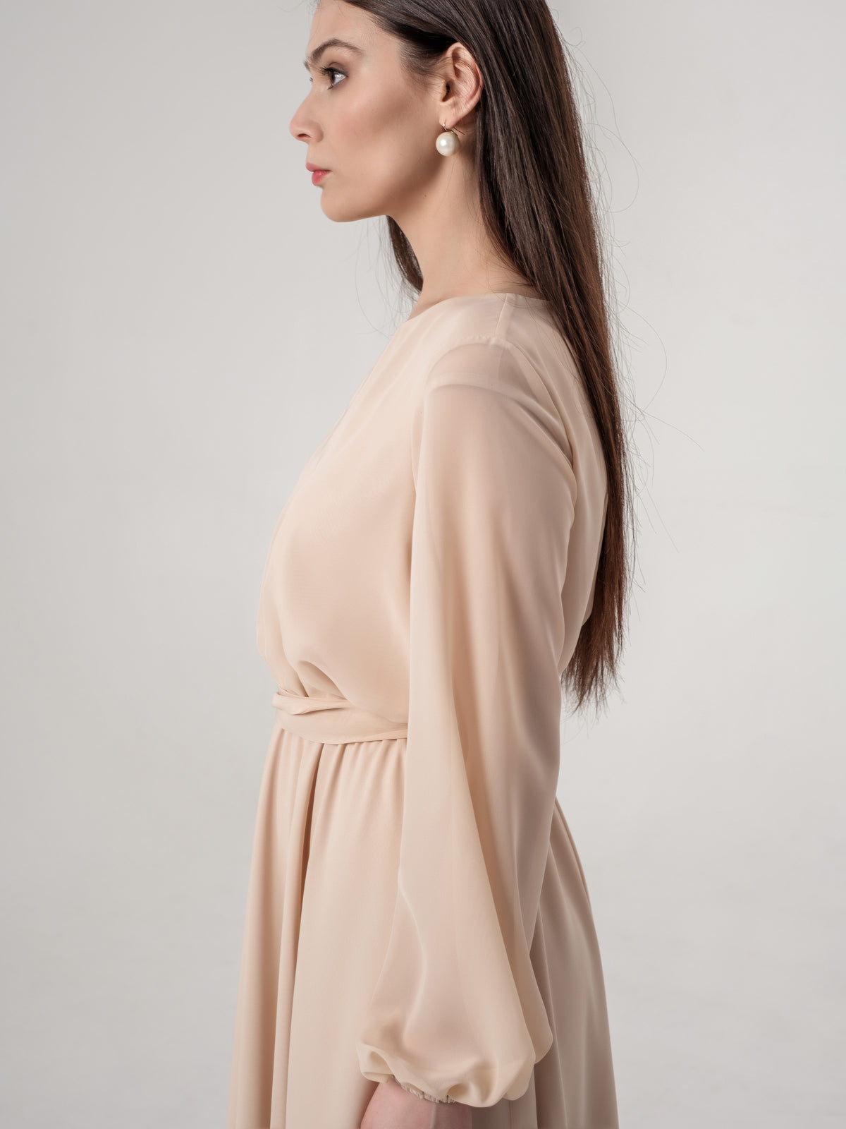 Light Beige Midi Dress