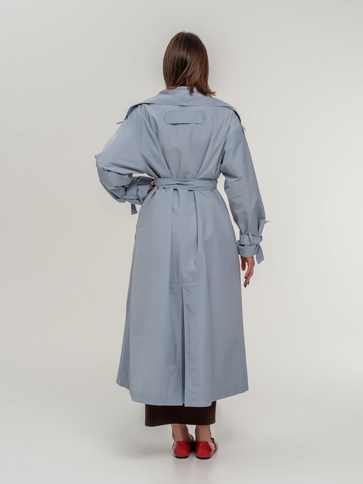 Light blue long trench coat