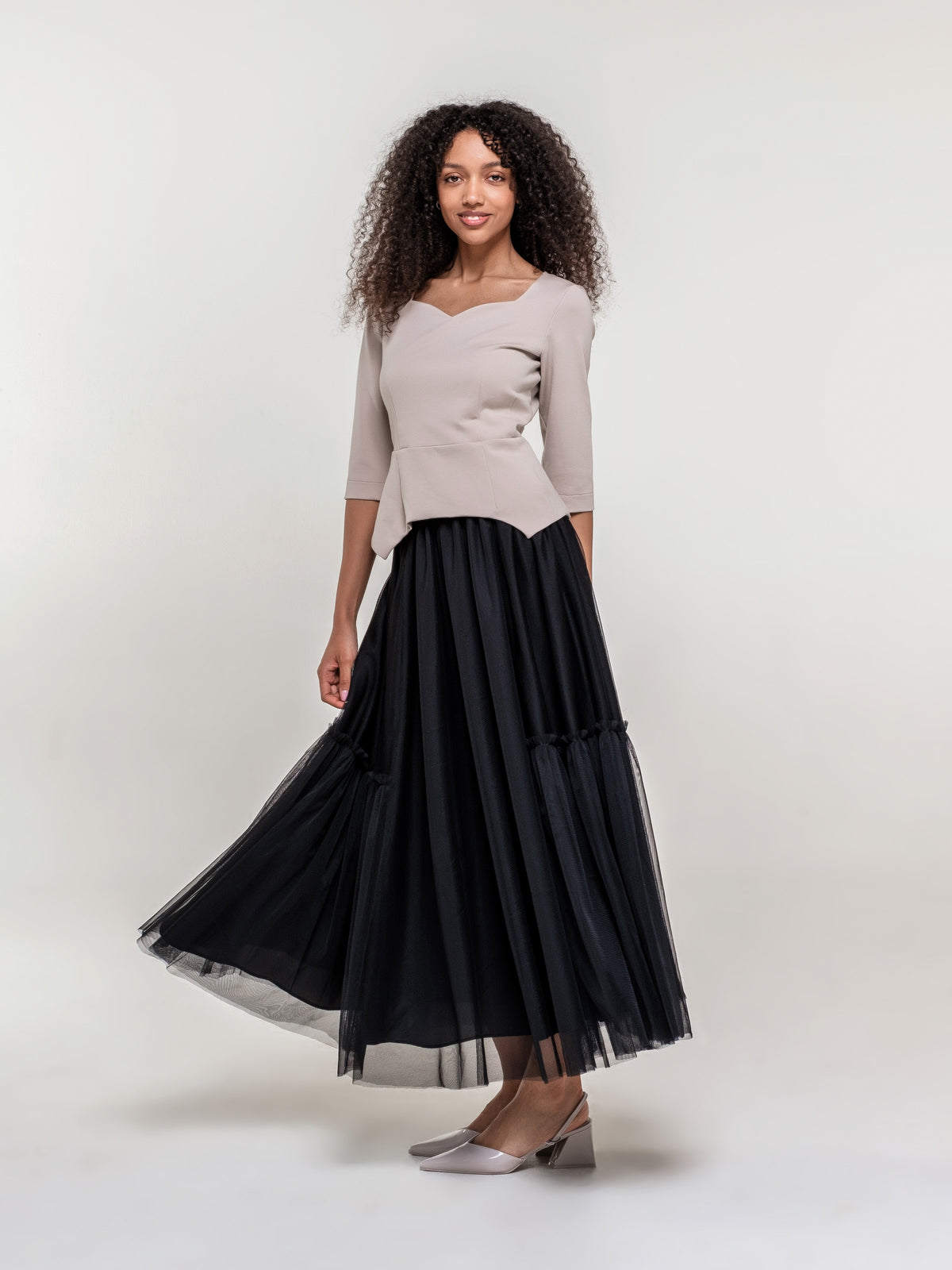 Long tulle skirt