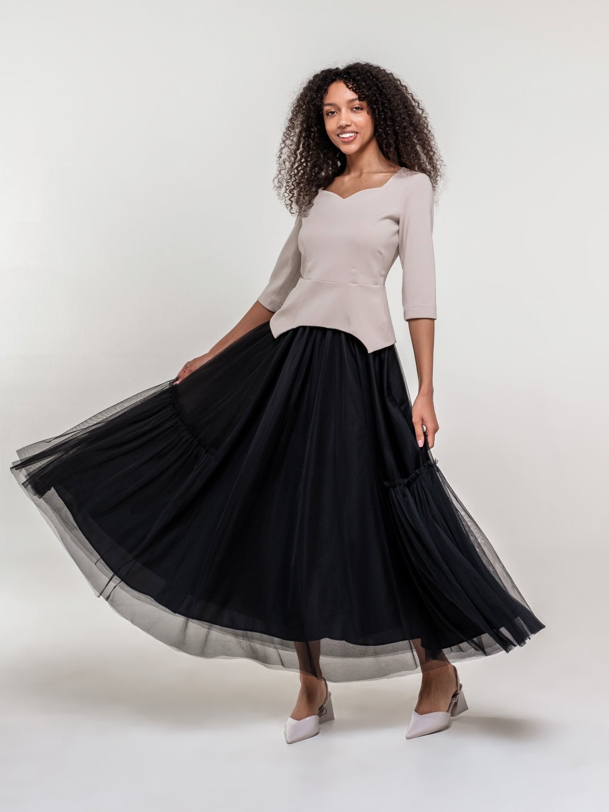 Long tulle skirt