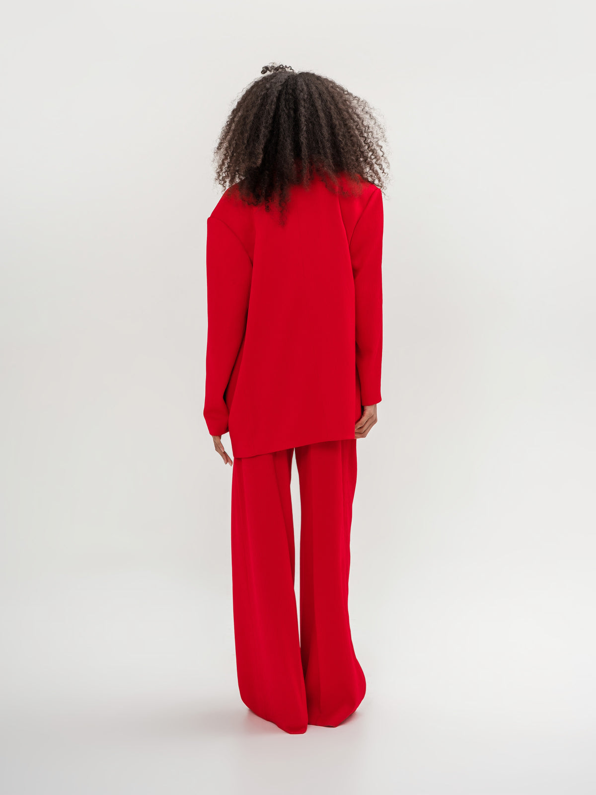 Red oversized jacket vest and trousers/ 3-piece suit