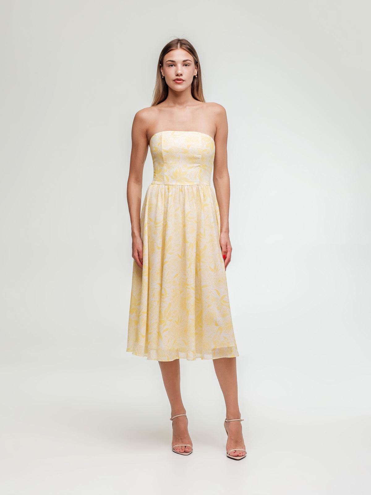 Midi corset dress with delicate pattern