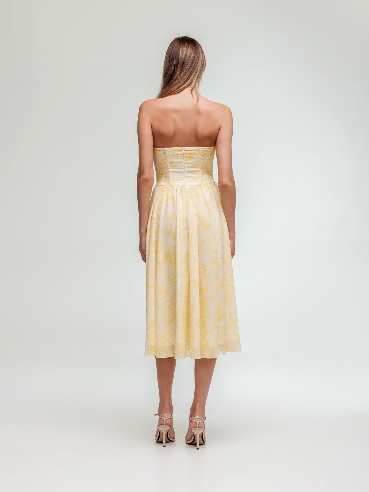Midi corset dress with delicate pattern