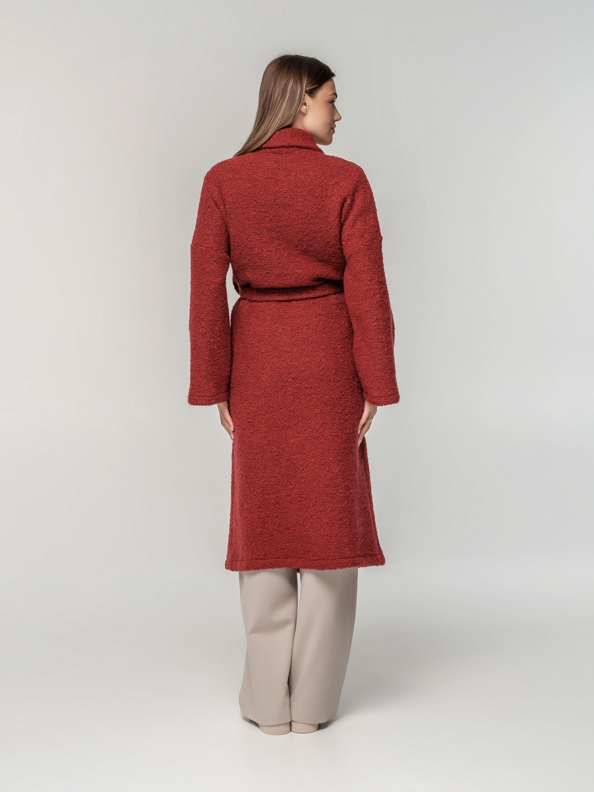 Long knitted wool coat