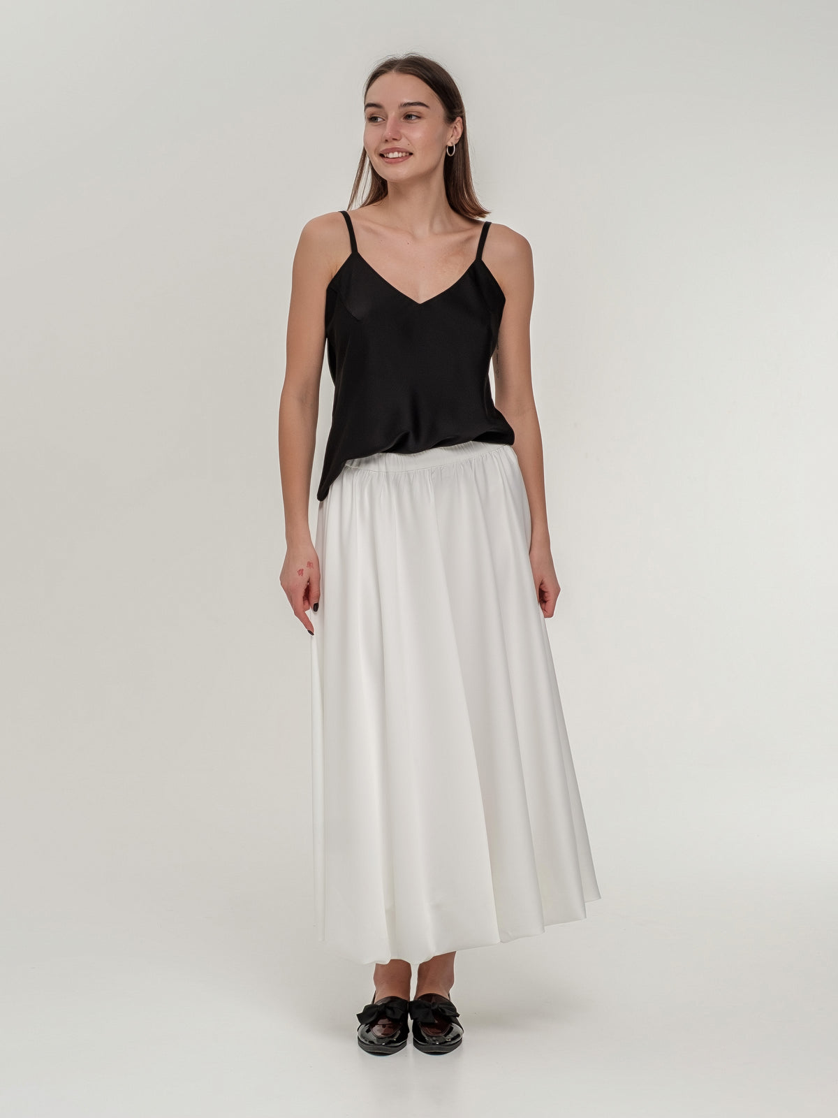Long White Baloon Skirt