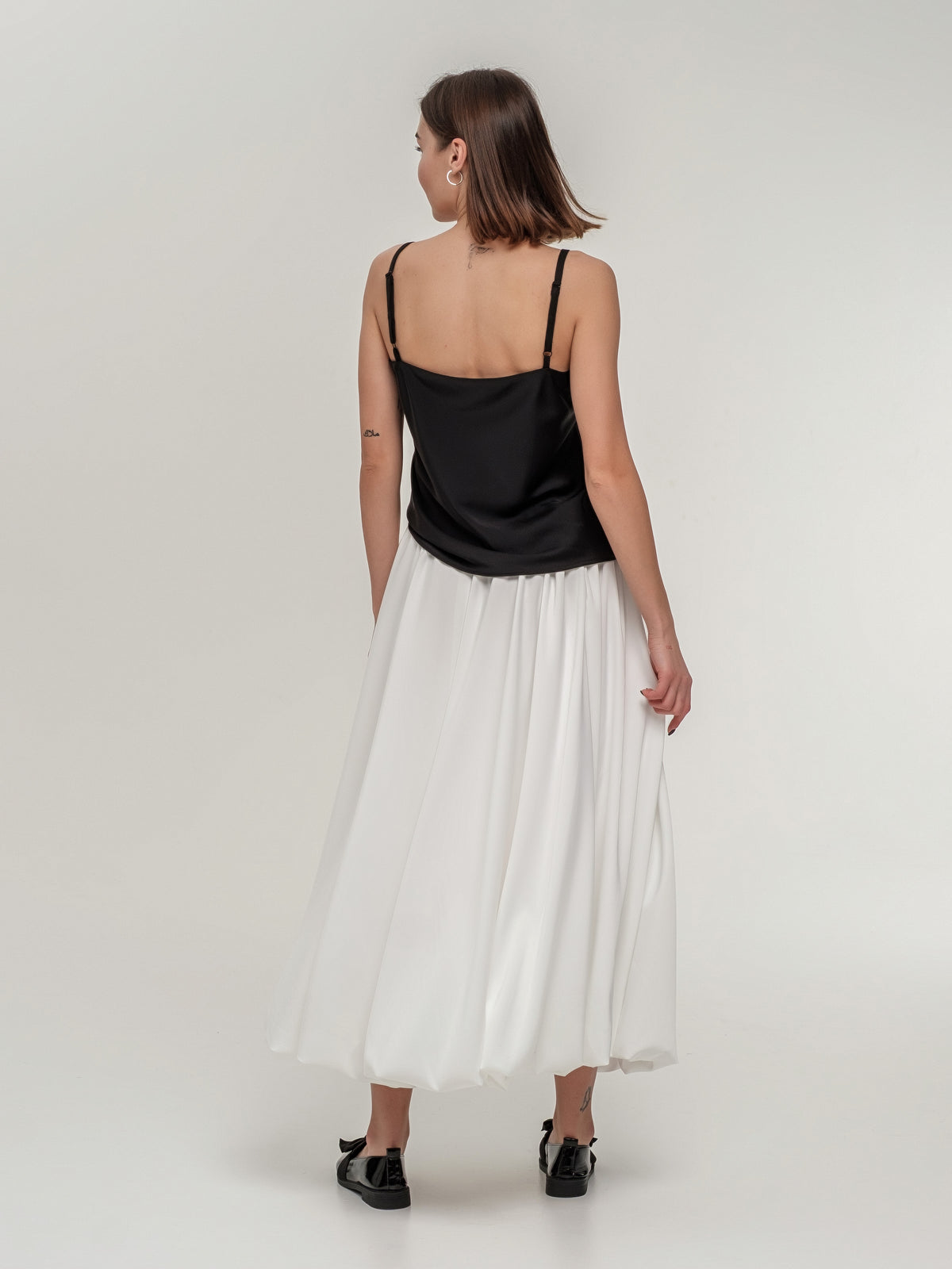 Long White Baloon Skirt